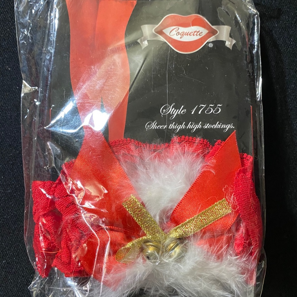 Santa Baby Sheer Red Stockings- Thigh High